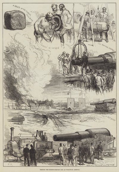 Test du canon de quatre-vingt-un tonnes à Woolwich Arsenal - Sir John Charles Robinson